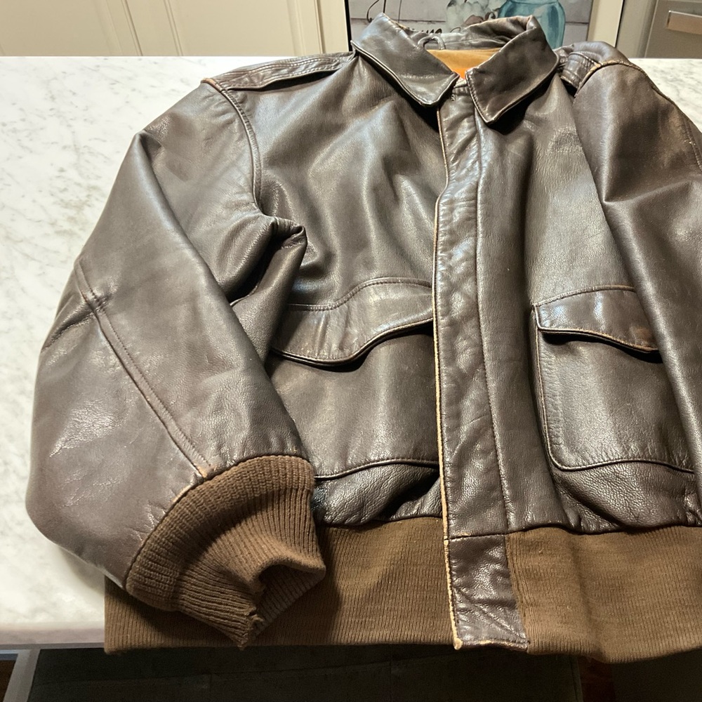 Vintage Cooper Type A2 Brown Goatskin Leather Jacket